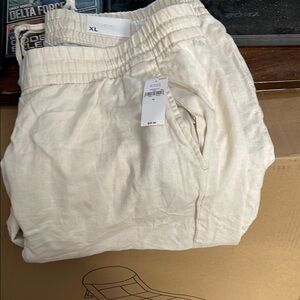 Cream Linen Pants XL